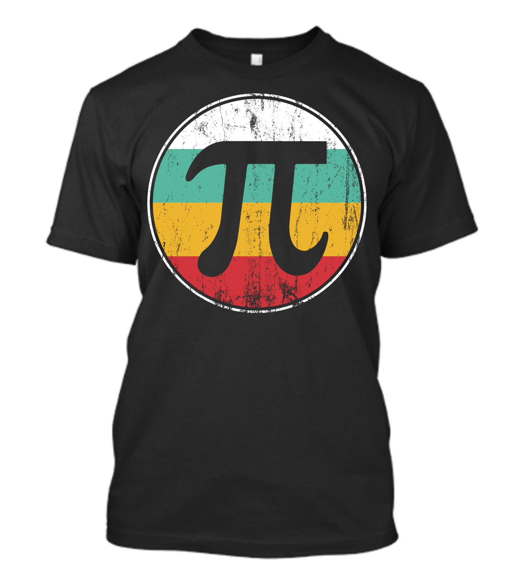 Retro Distressed Pi Circle Vintage Colors T-Shirt