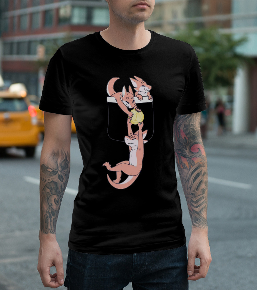Pocket Kobolds Playful Trio Holding a Yellow Gem T-Shirt
