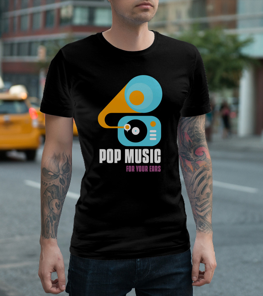 Pop Music For Your Ears Turntable Retro Vibes T-Shirt