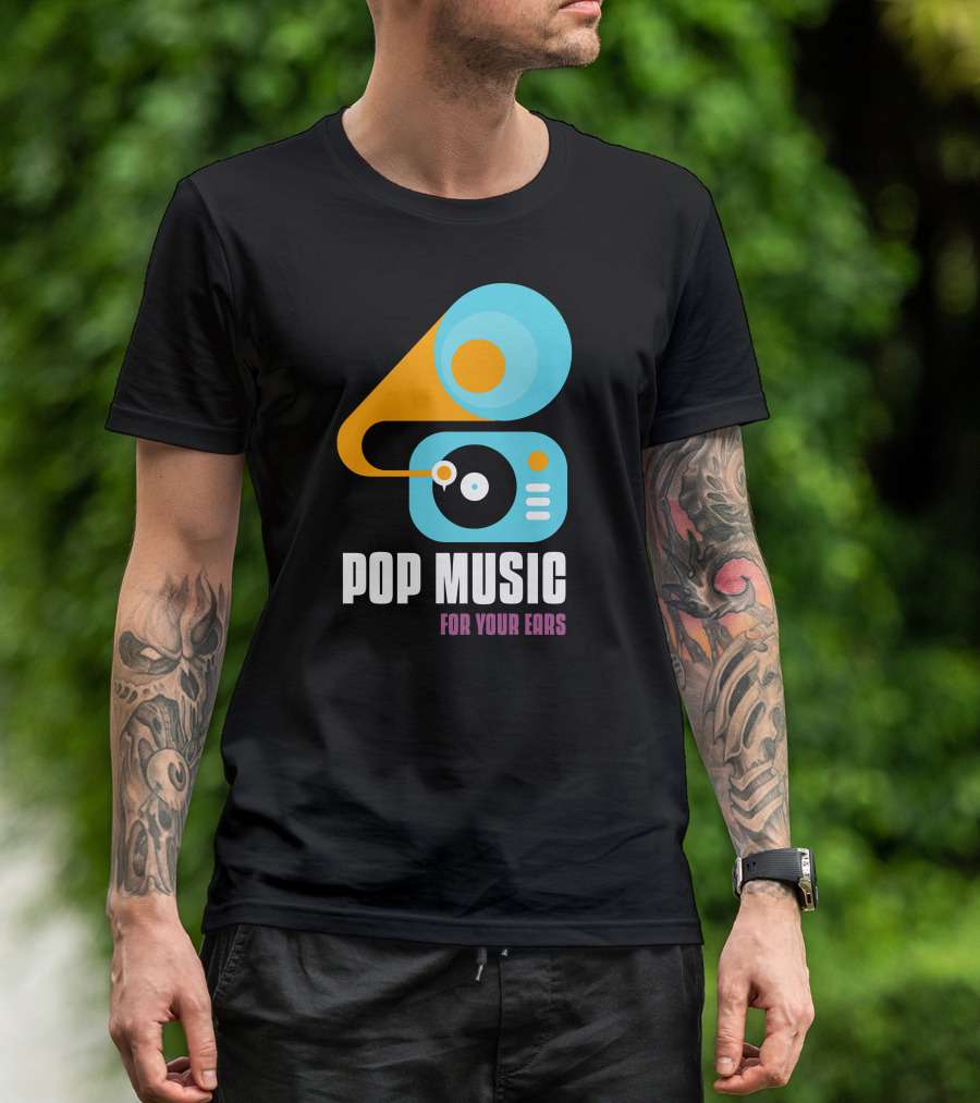 Pop Music For Your Ears Turntable Retro Vibes T-Shirt