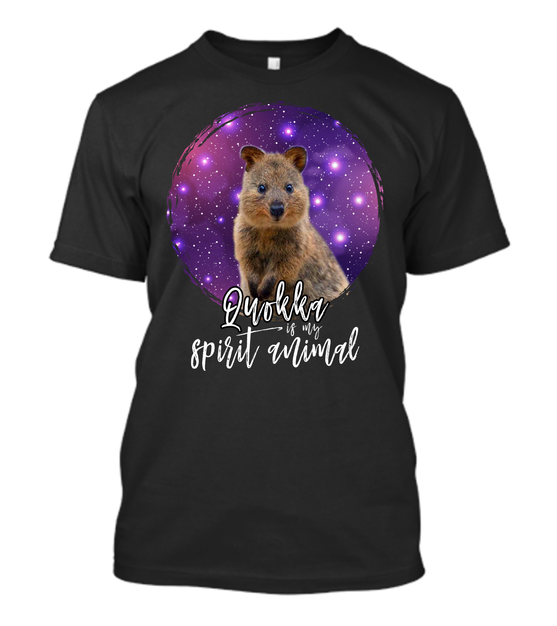 Quokka Is My Spirit Animal Cosmic Starry Background T-Shirt