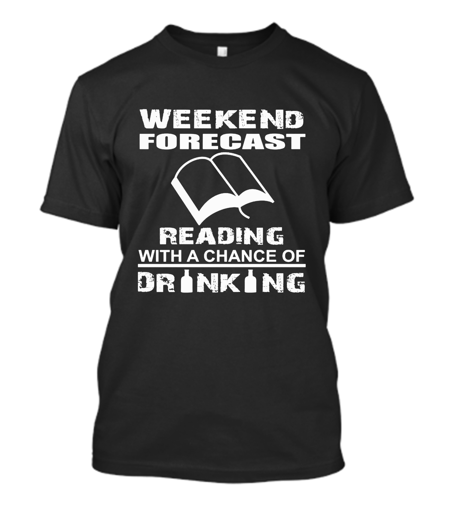 Weekend Forecast Reading With A Chance Of Drinking Iconic Book And Bottle T-Shirt