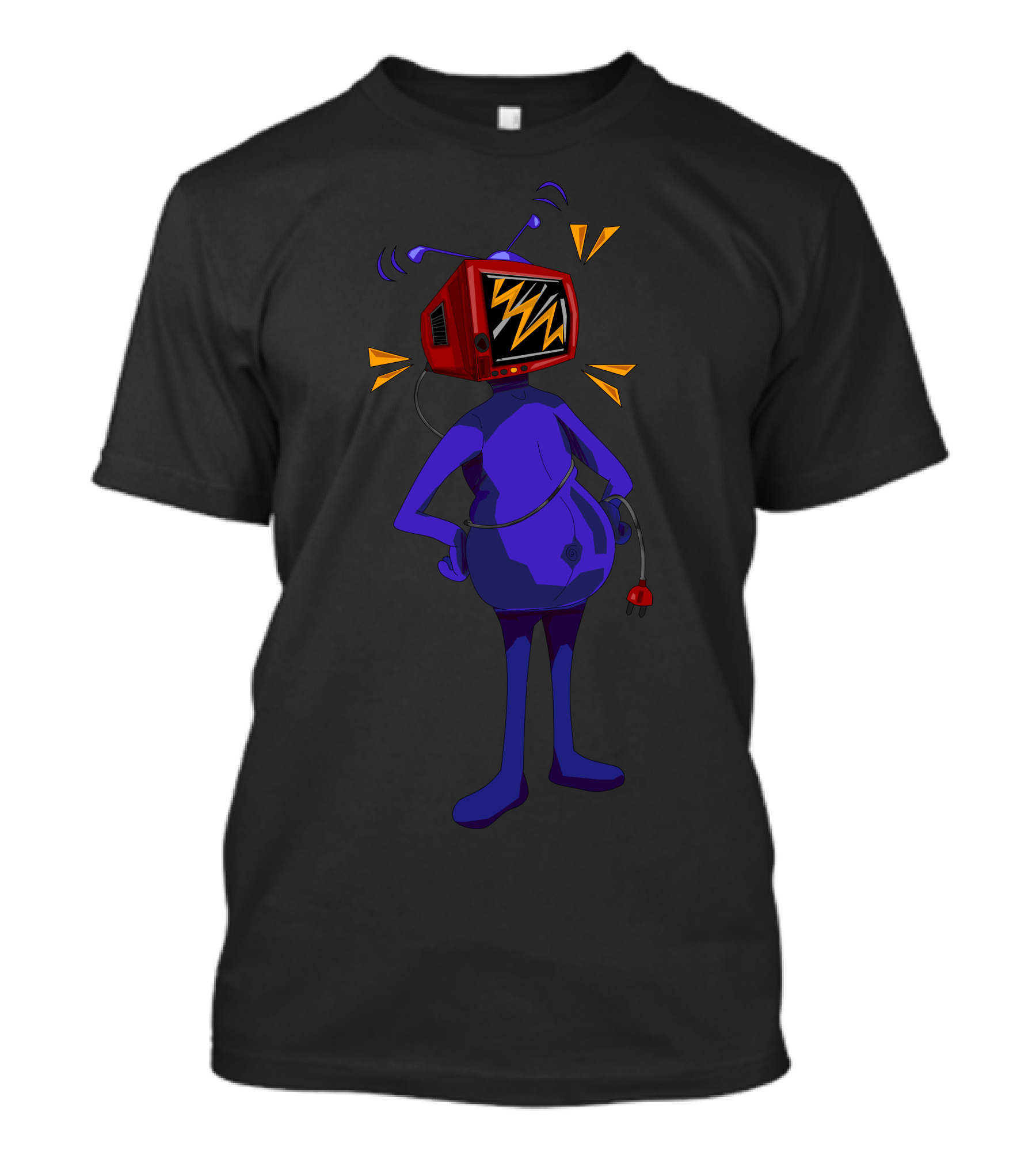 Retro TV Man Classic Antenna Head Plugged-In Vibes T-Shirt