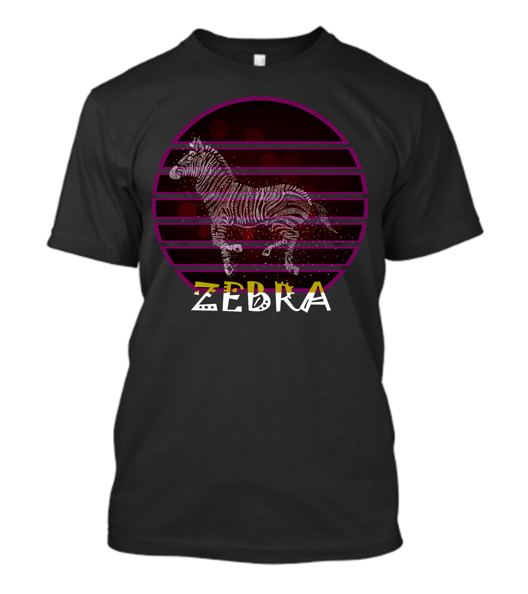 Zebra Retro Striped Vintage Circle T-Shirt