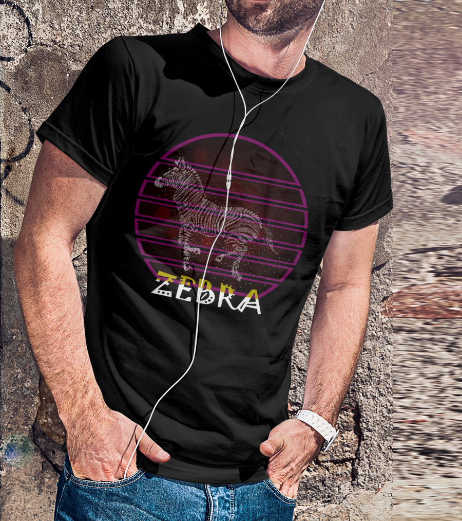Zebra Retro Striped Vintage Circle T-Shirt