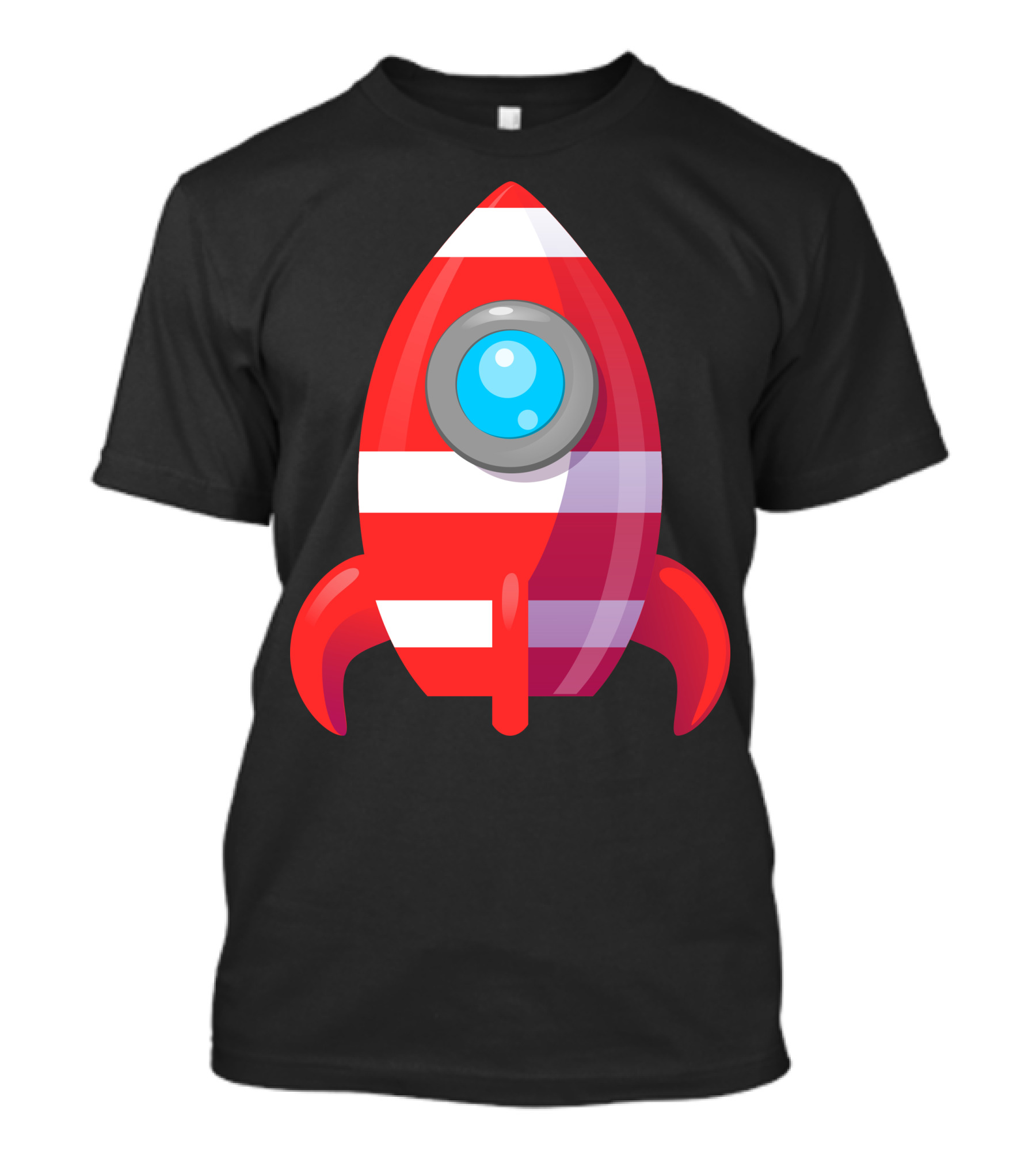 Rocket Space Spaceship Nasa Launch Iconic Striped T-Shirt