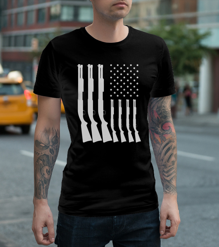 Shotgun American Flag Patriotic T-Shirt