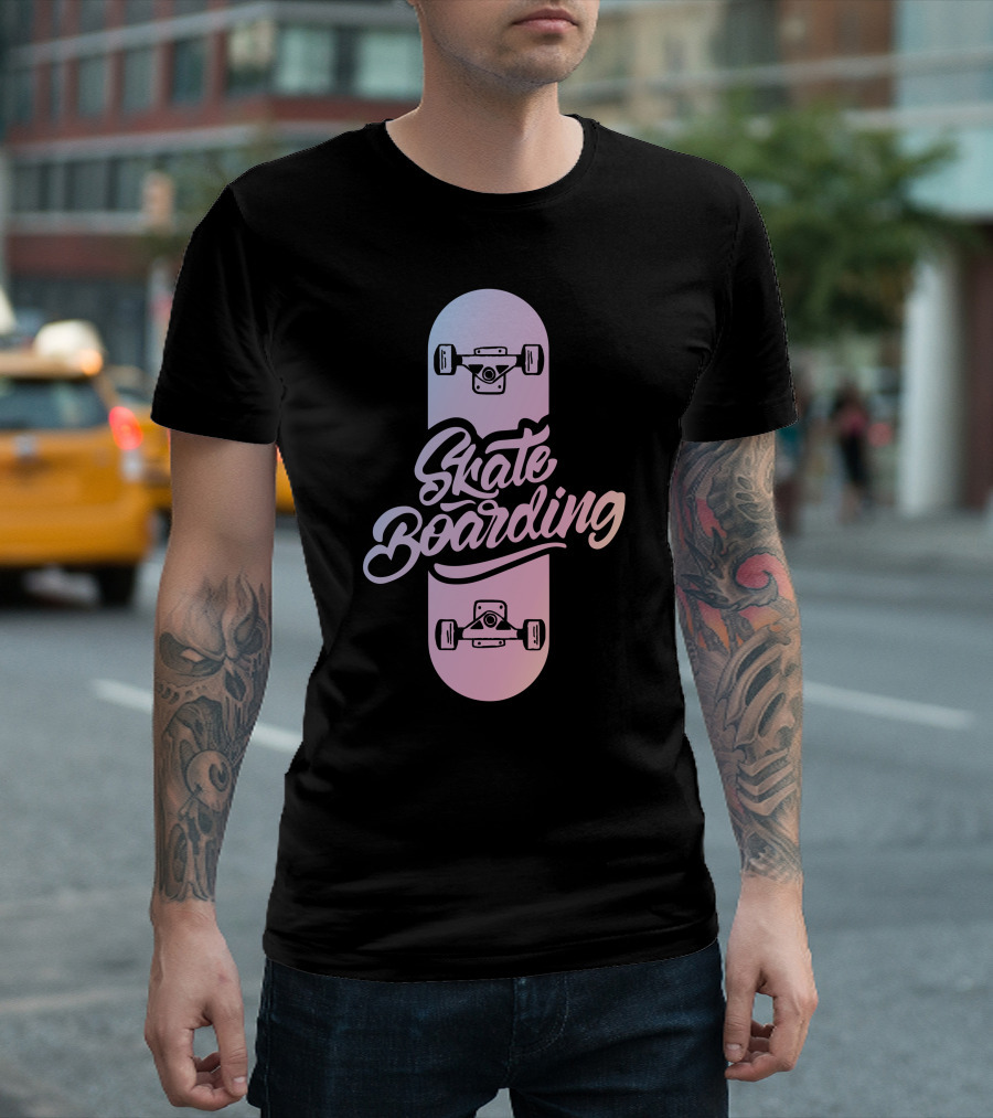 Skate Boarding Pastel Skateboard Deck T-Shirt