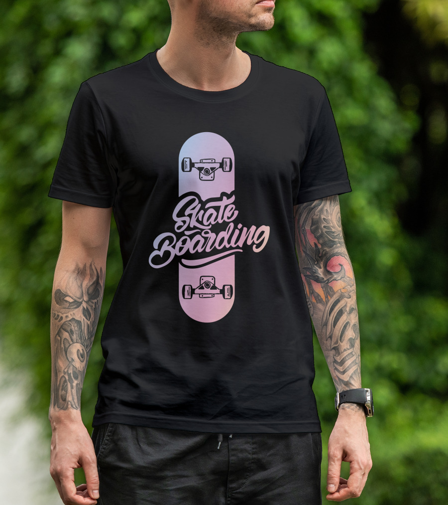 Skate Boarding Pastel Skateboard Deck T-Shirt