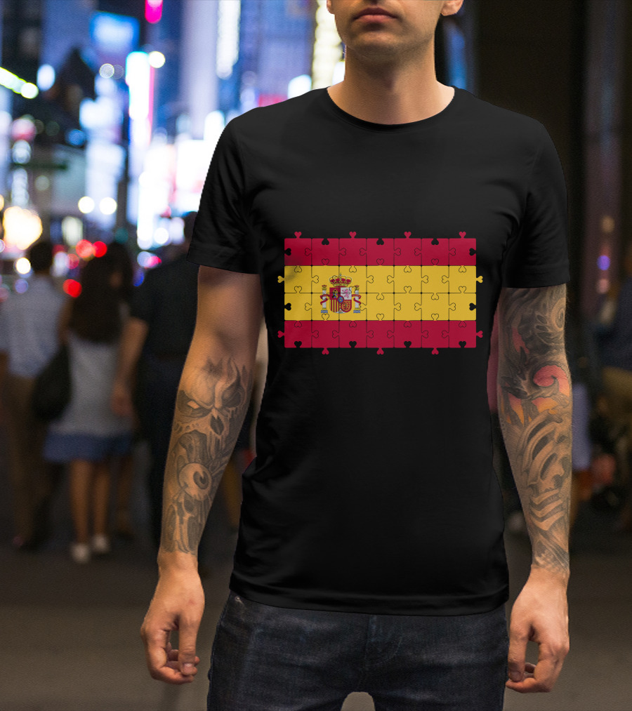 Spanish Flag Jigsaw Puzzle Design Flag Of Spain T-Shirt