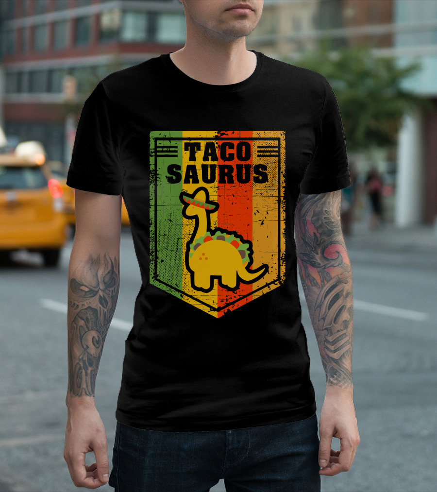 Tacosaurus Dinosaur Sombrero Fiesta Tacos T-Shirt