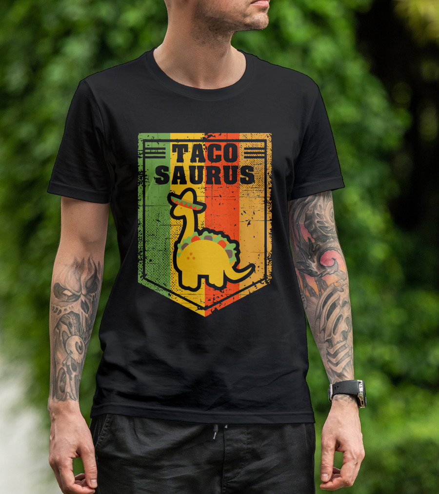 Tacosaurus Dinosaur Sombrero Fiesta Tacos T-Shirt