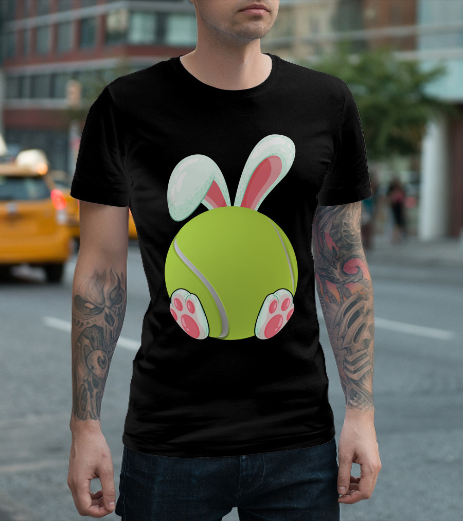 Tennis Ball Bunny Ears and Paws T-Shirt