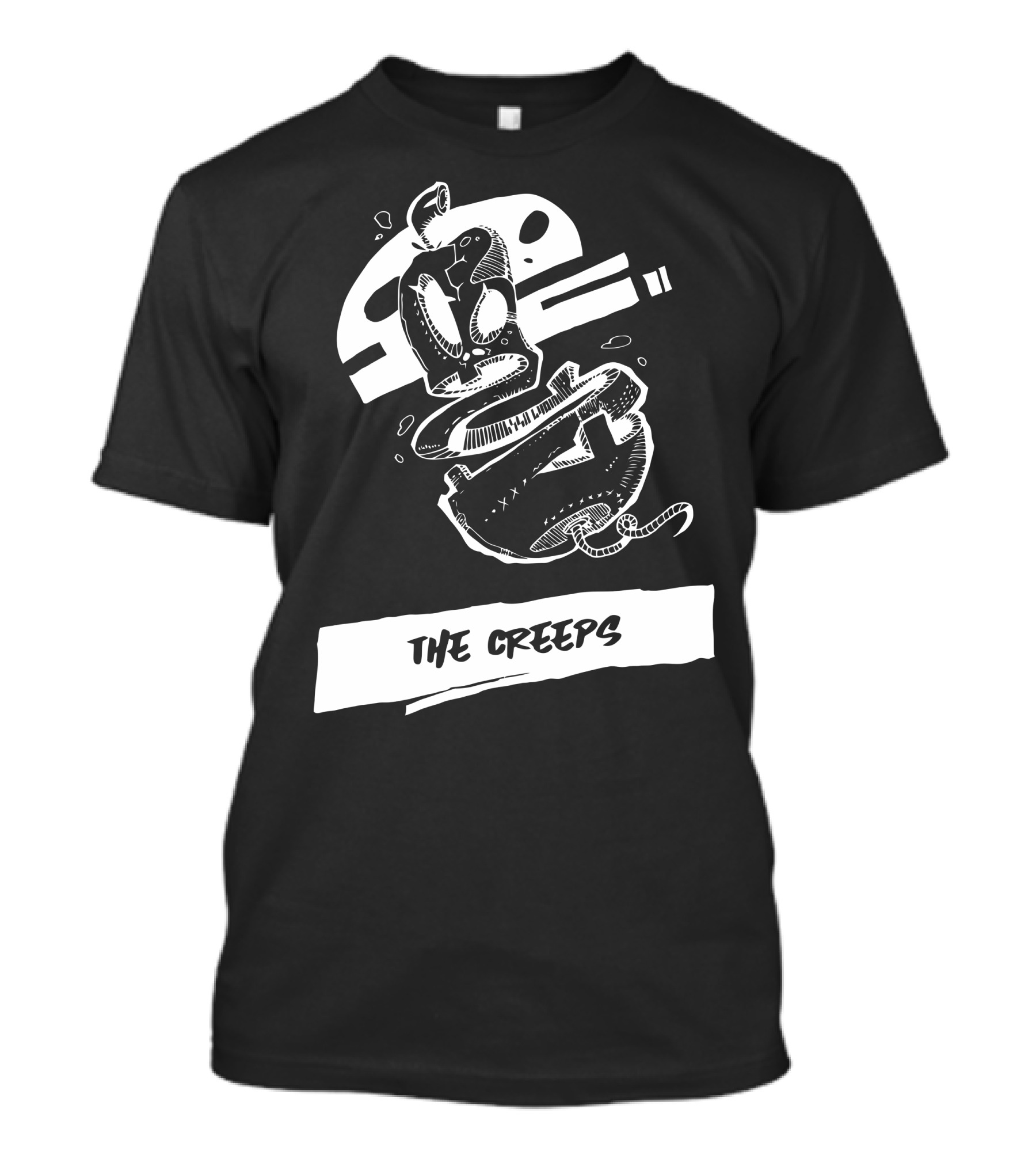 The Creeps Sketchy Floating Creature With Abstract Mask T-Shirt