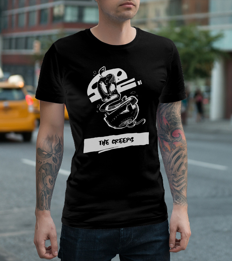The Creeps Sketchy Floating Creature With Abstract Mask T-Shirt