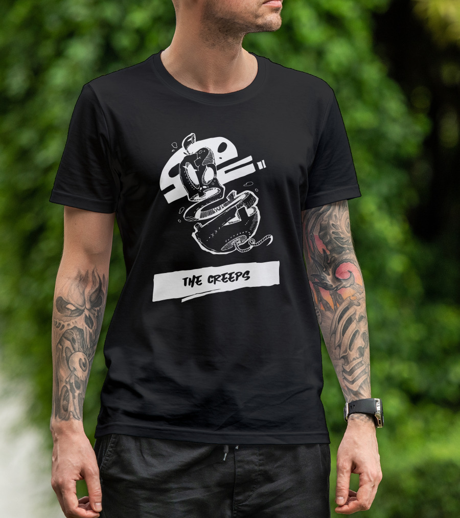 The Creeps Sketchy Floating Creature With Abstract Mask T-Shirt