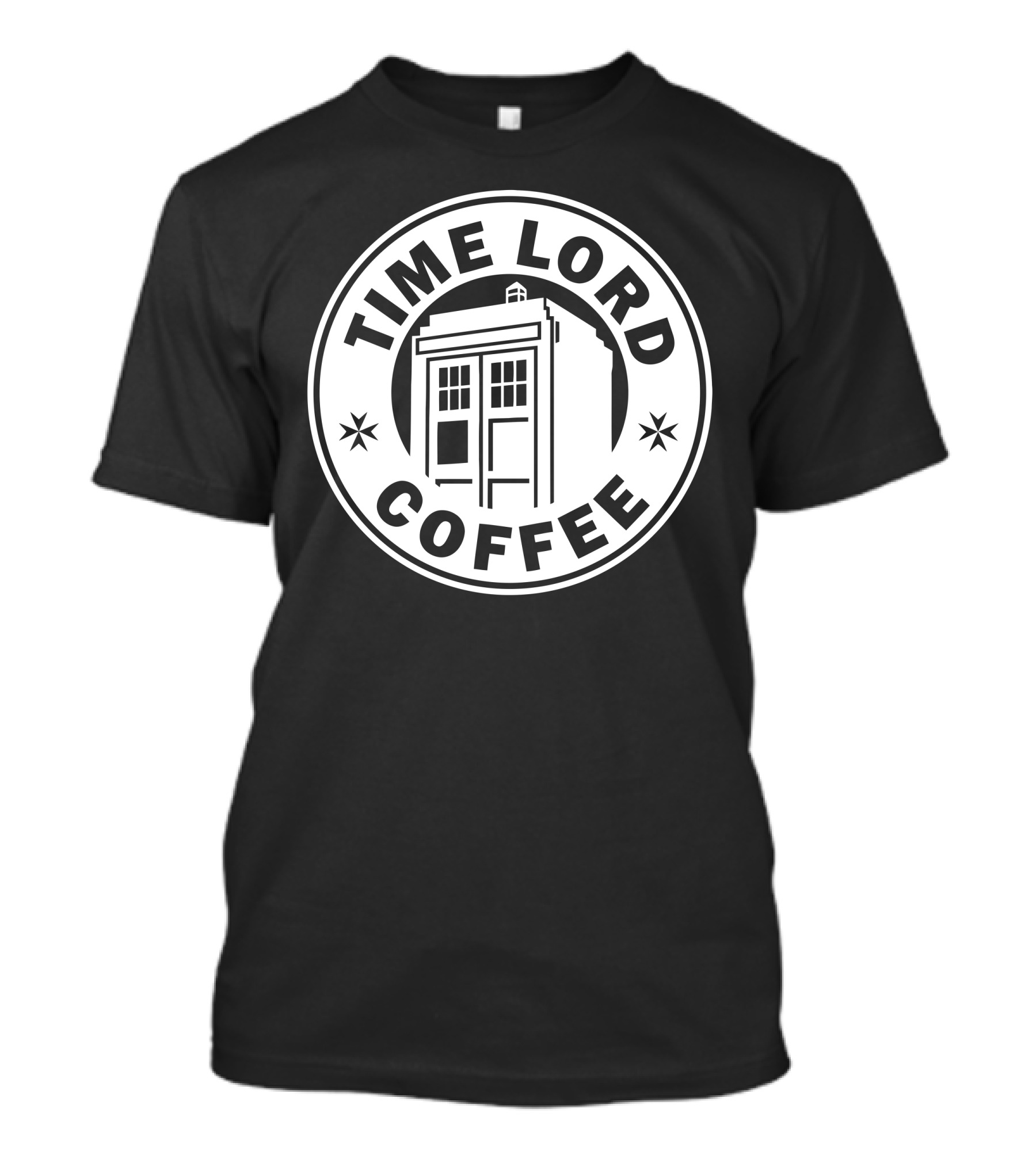 Time Lord Coffee TARDIS Emblem T-Shirt