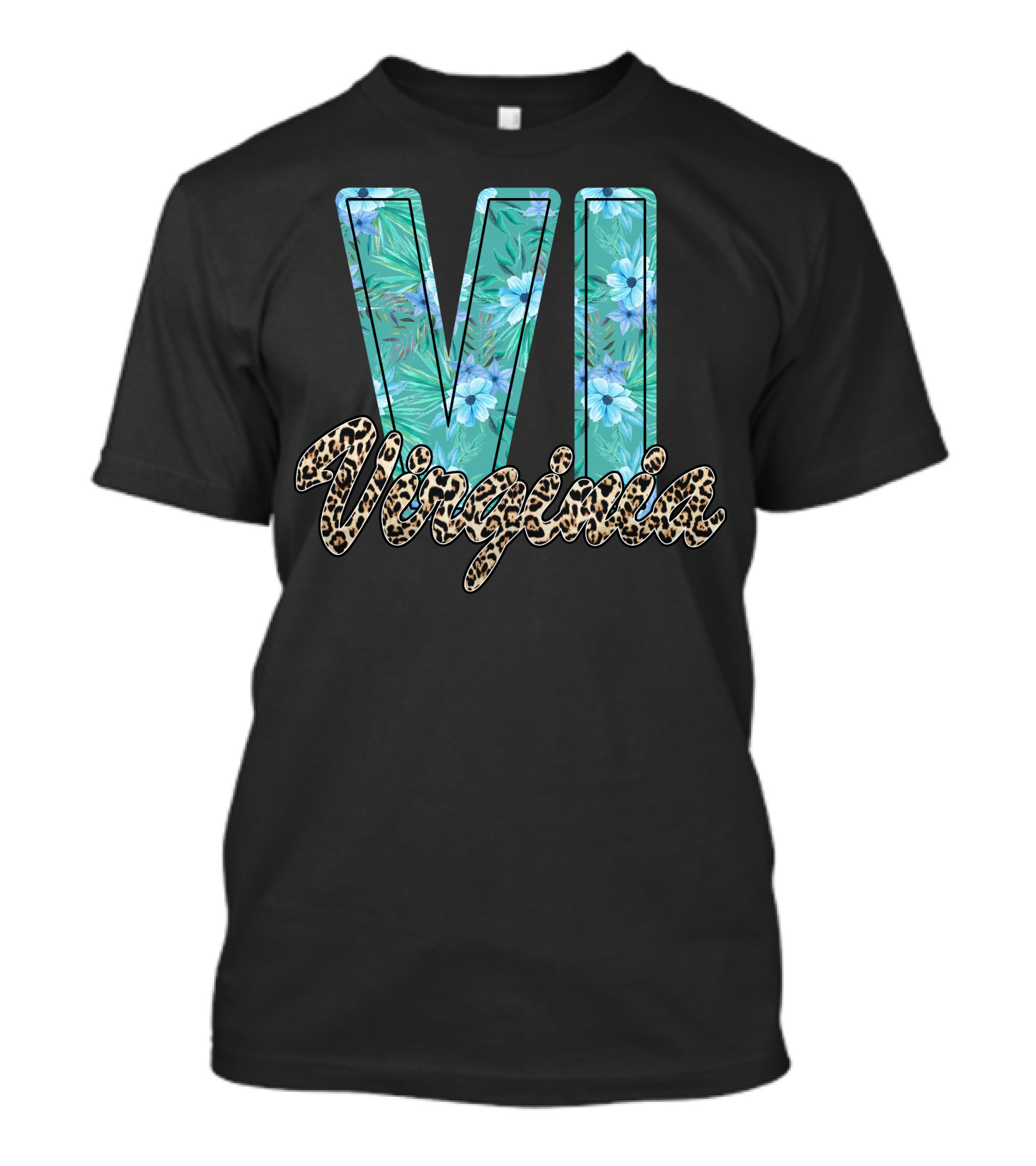 VI Virginia Floral Leopard T-Shirt