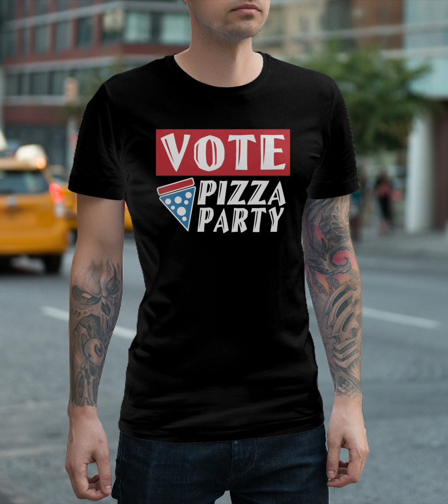 Vote Pizza Party Slice Fun T-Shirt
