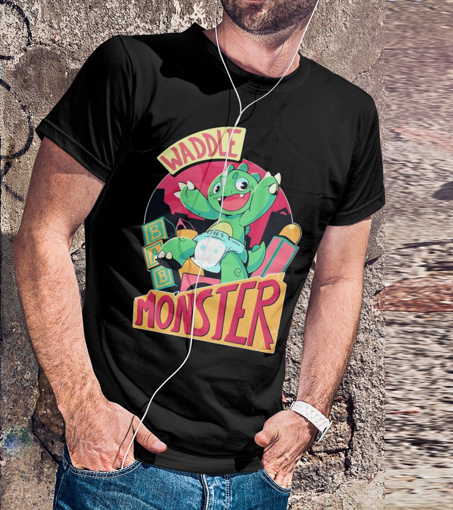 Waddle Monster Baby Blocks Diaper Fun T-Shirt