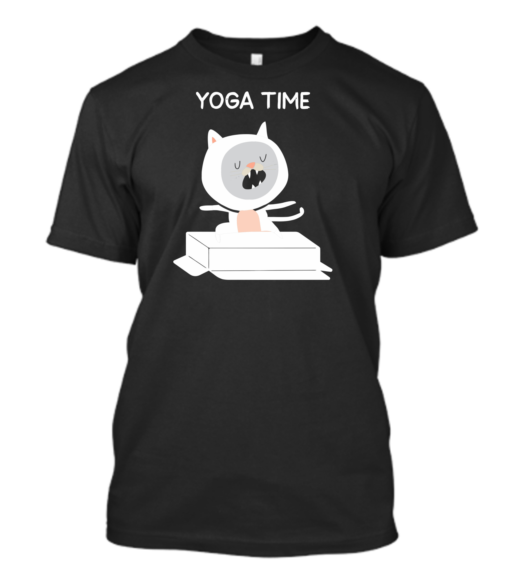 Yoga Time Cat On Mat T-Shirt