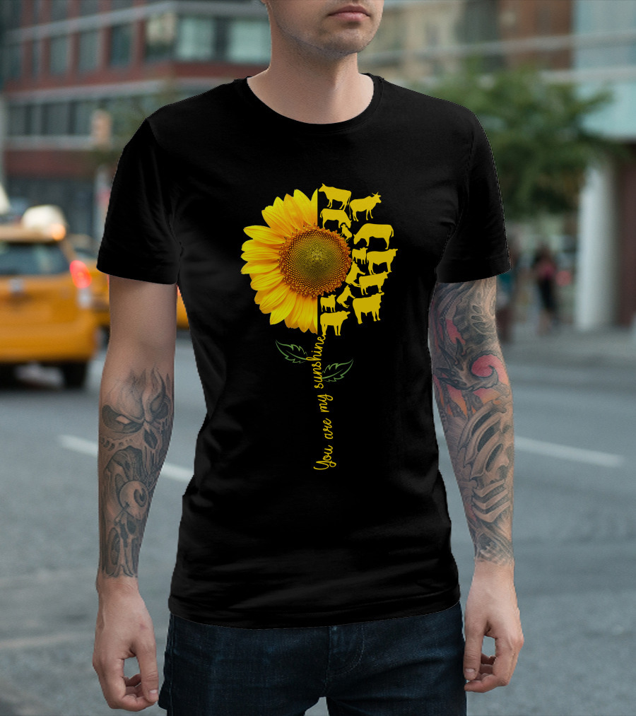 You Are My Sunshine Sunflower Cow T-Shirt