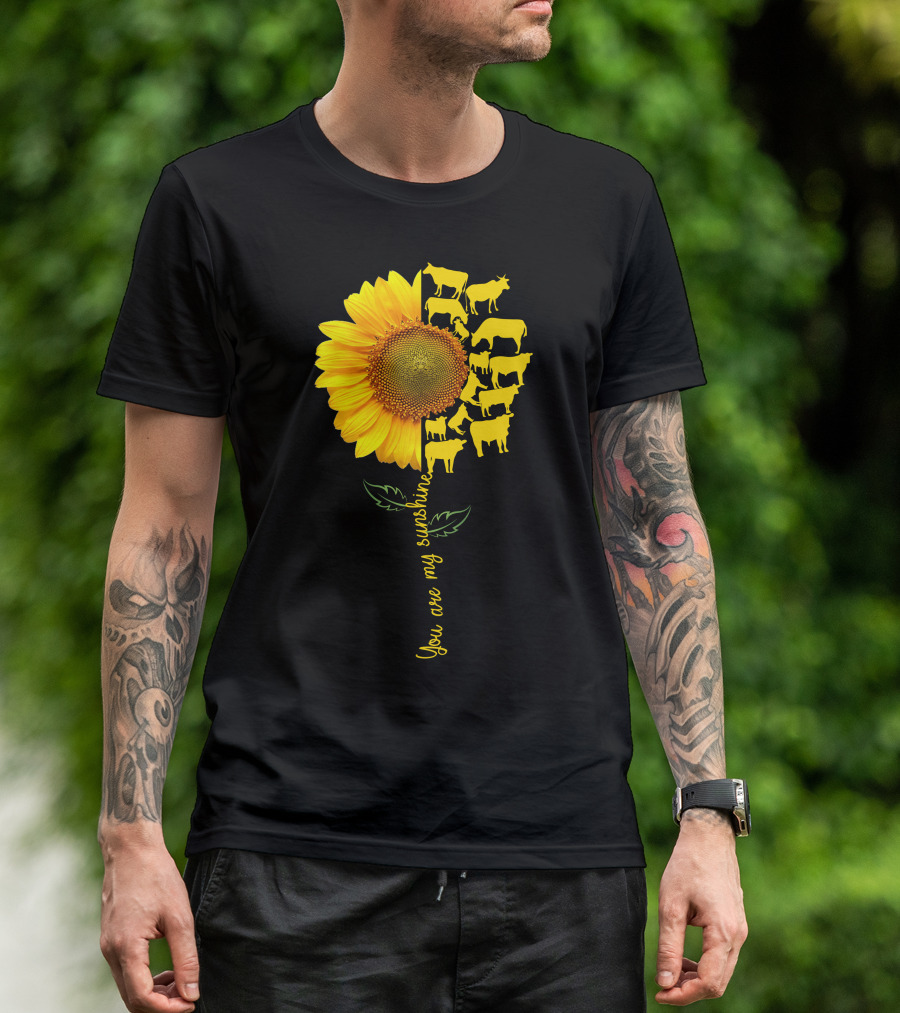 You Are My Sunshine Sunflower Cow T-Shirt