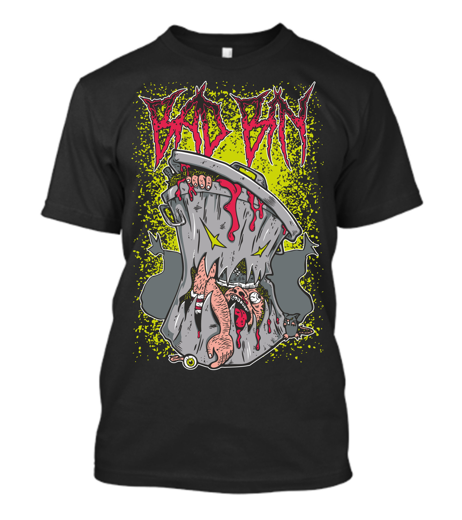 Bad Bin Zombie Trash Can Horror Monster Creation T-Shirt