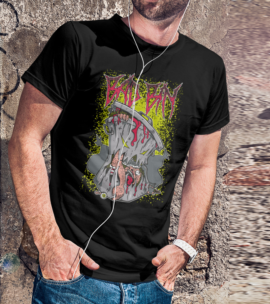 Bad Bin Zombie Trash Can Horror Monster Creation T-Shirt