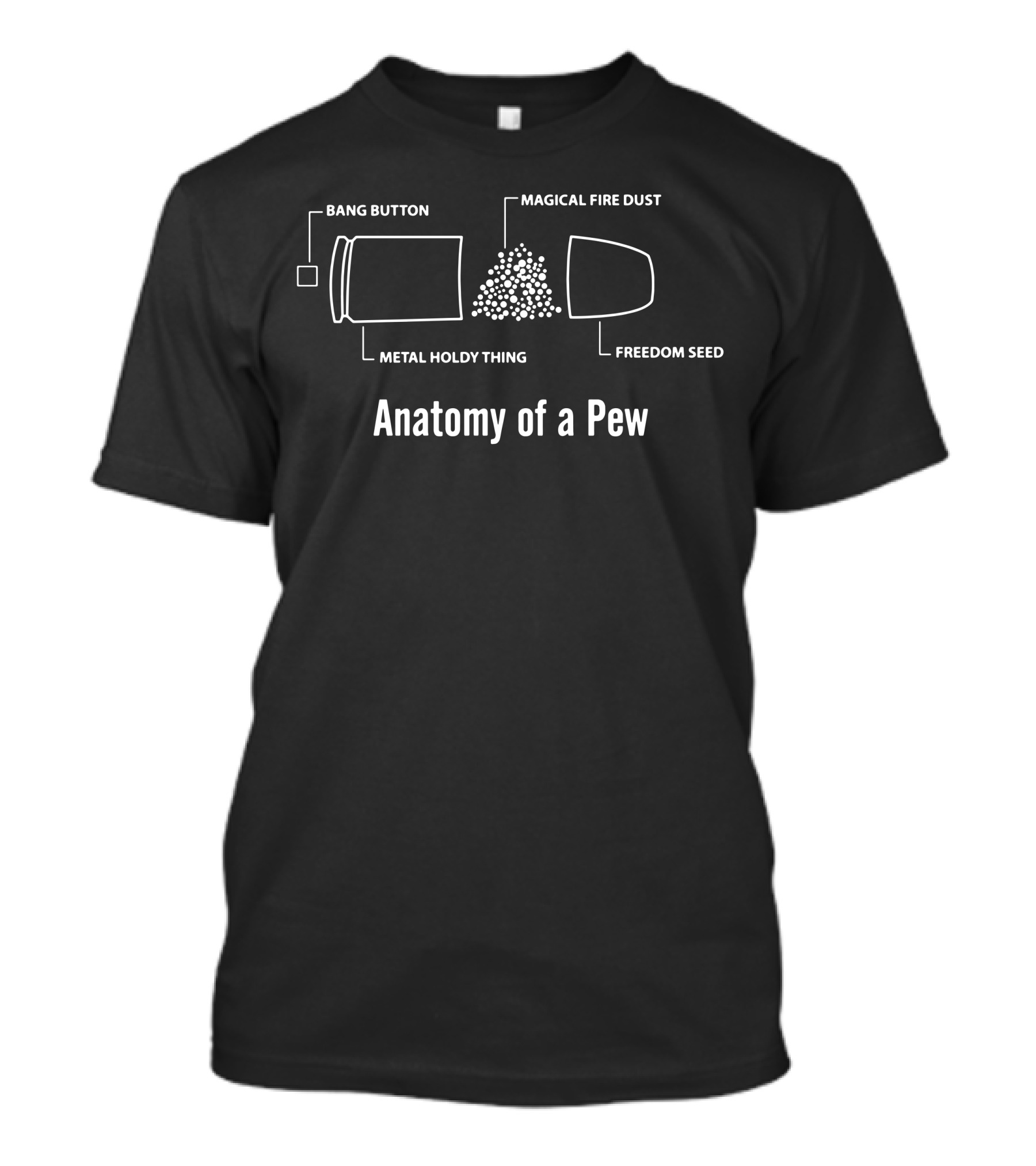 Bang Button Metal Holdy Thing Magical Fire Dust Freedom Seed Anatomy Of A Pew T-Shirt