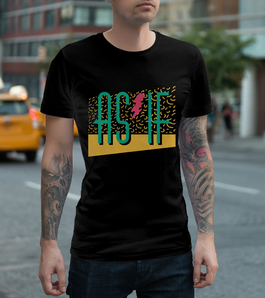 As If 90s Style Retro Lightning Bolt T-Shirt
