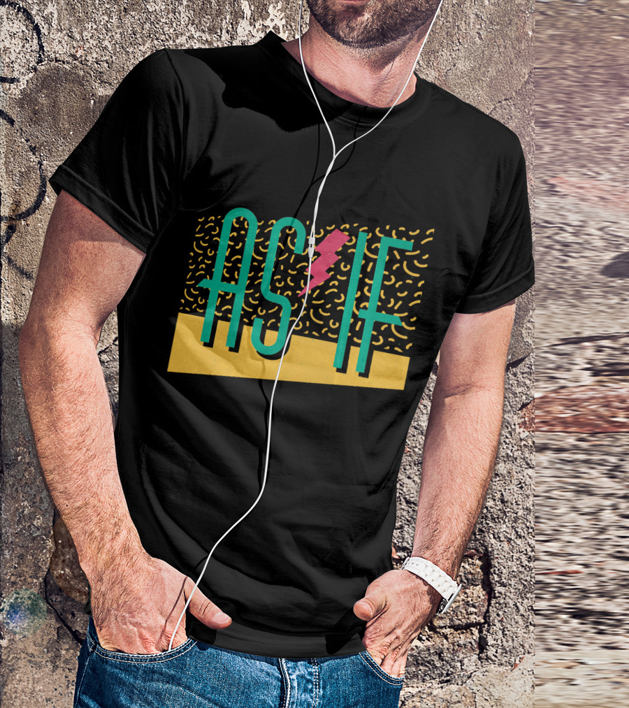 As If 90s Style Retro Lightning Bolt T-Shirt