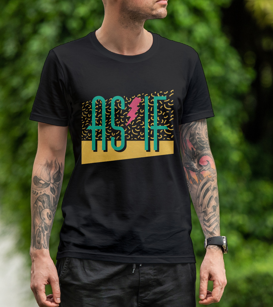 As If 90s Style Retro Lightning Bolt T-Shirt