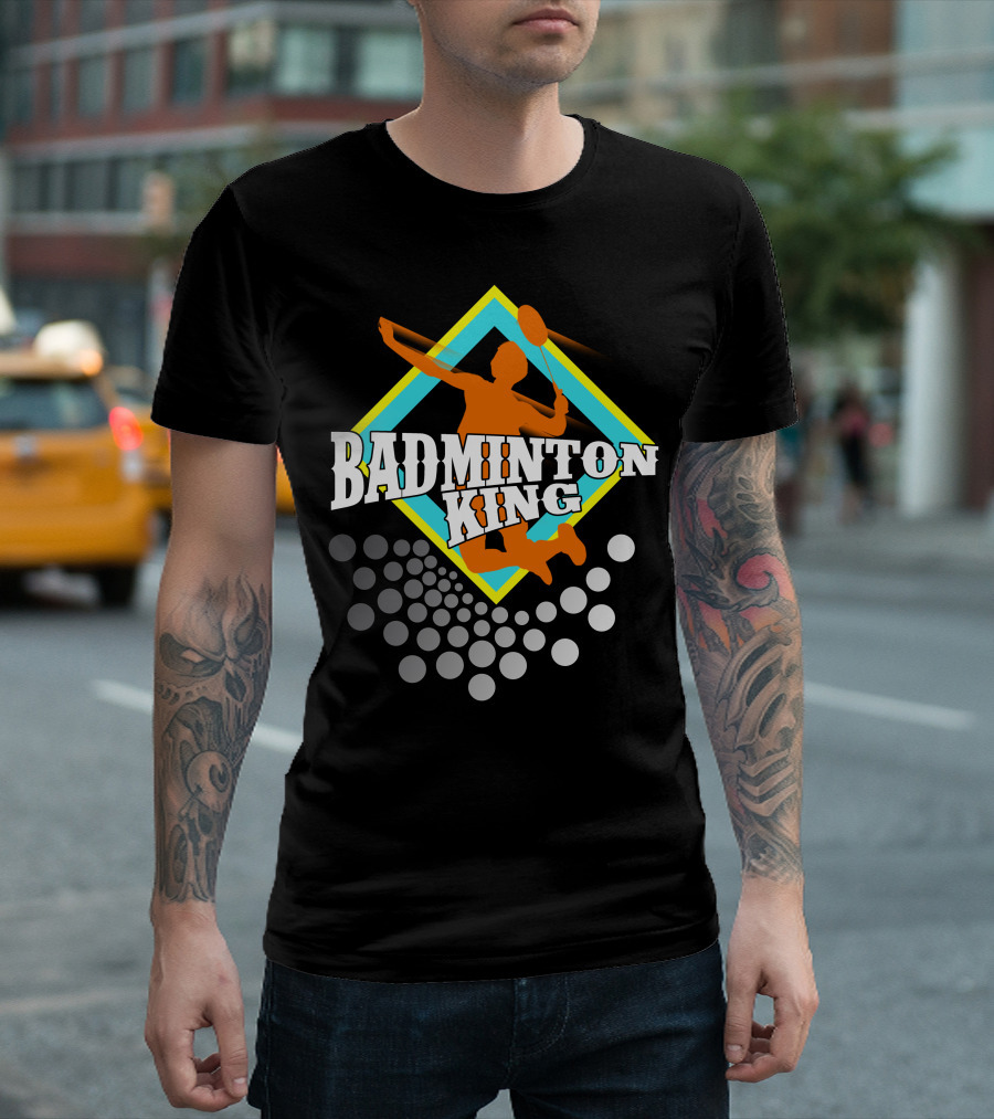 Badminton King Silhouette With Dynamic T-Shirt