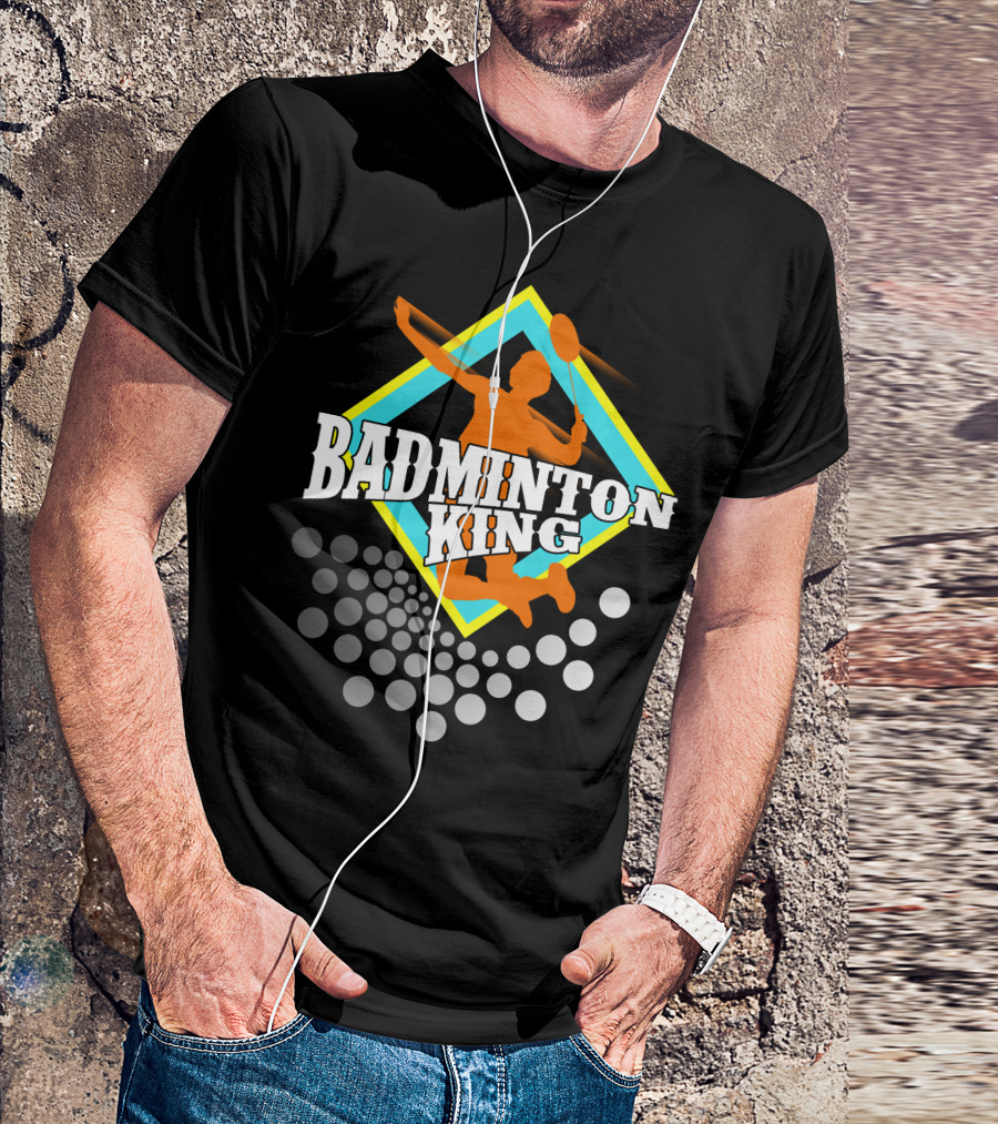 Badminton King Silhouette With Dynamic T-Shirt