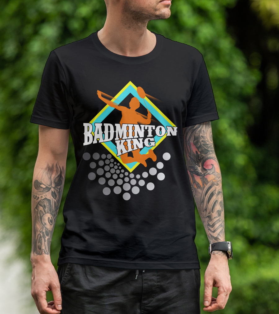 Badminton King Silhouette With Dynamic T-Shirt