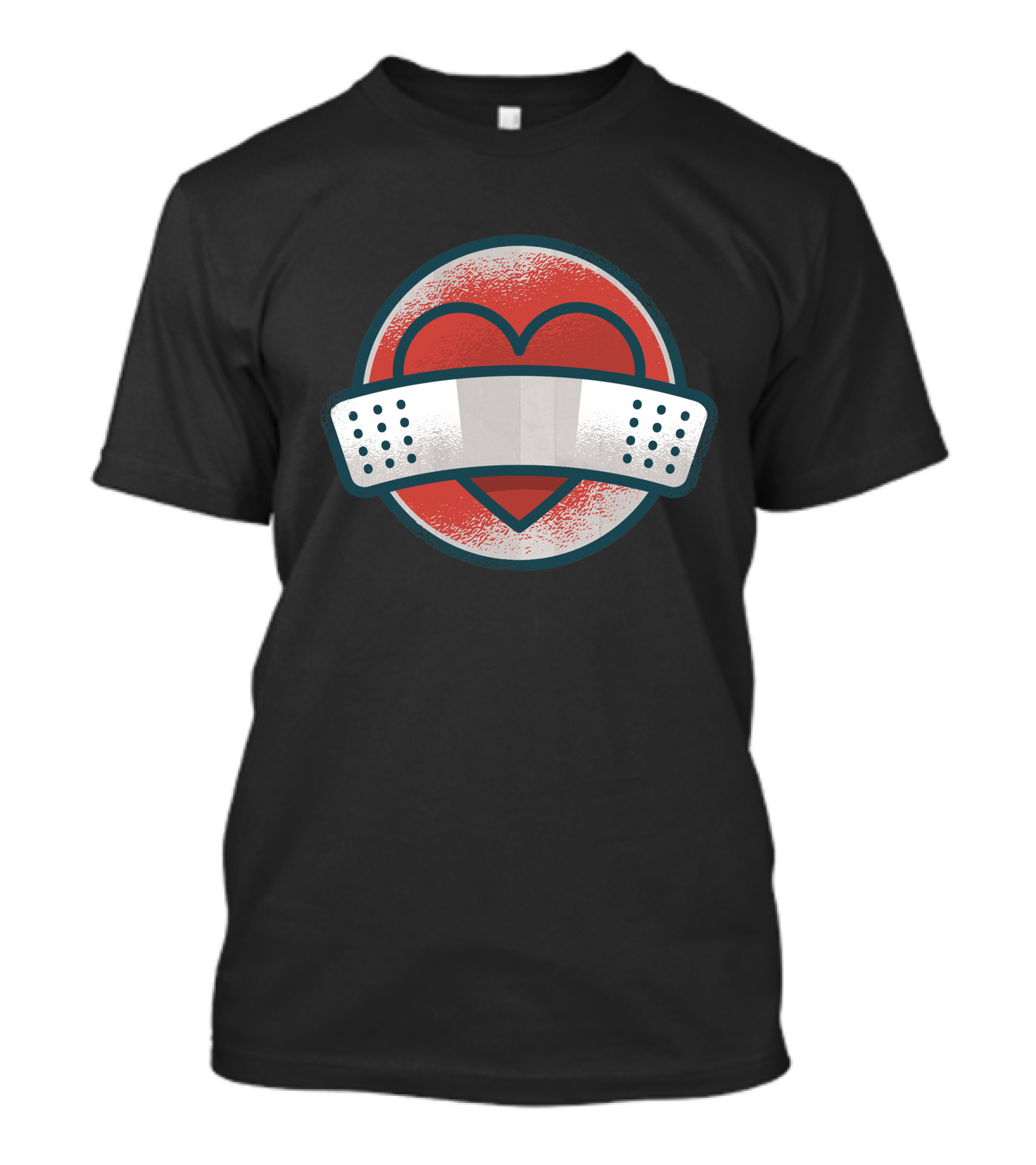 Heart Wrapped In Band Aid Circle T-Shirt