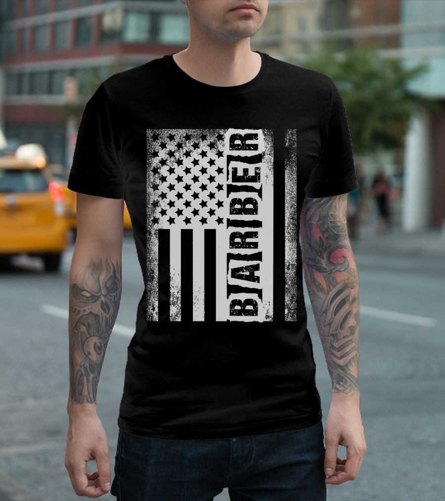 Barber American Flag T-Shirt