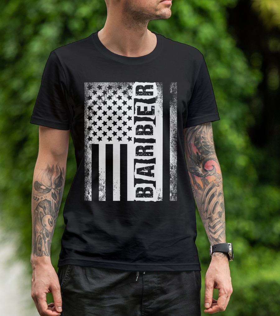 Barber American Flag T-Shirt