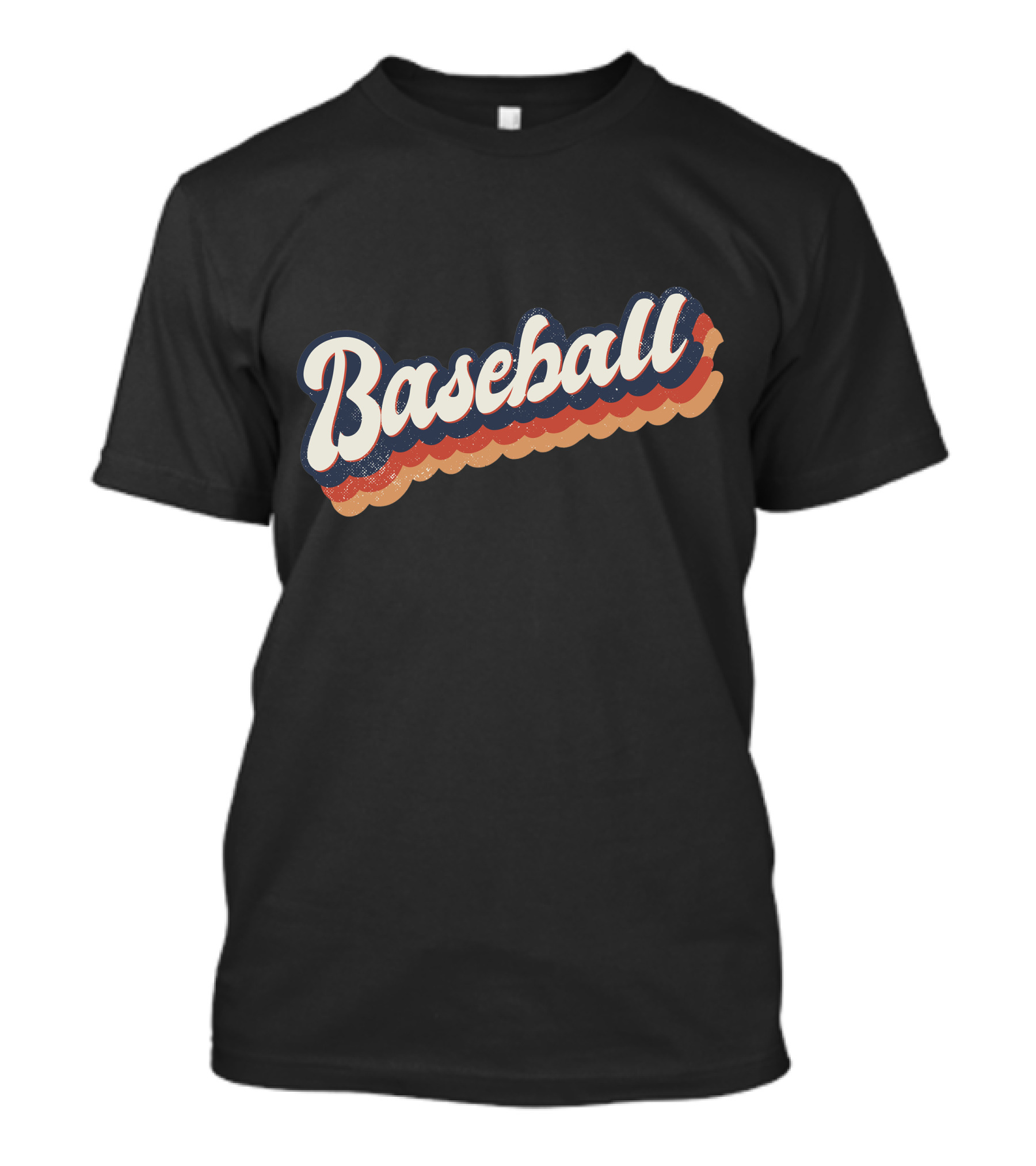Baseball Retro Colorful Curved Text T-Shirt
