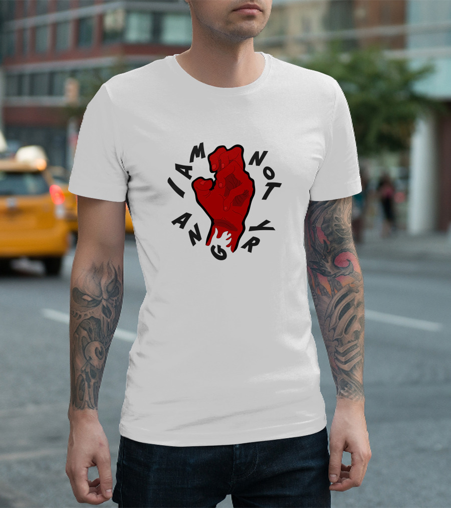 I Am Not Angry Red Hand Gesture T-Shirt
