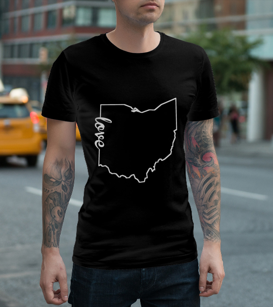 Love Ohio My Home State Outline T-Shirt