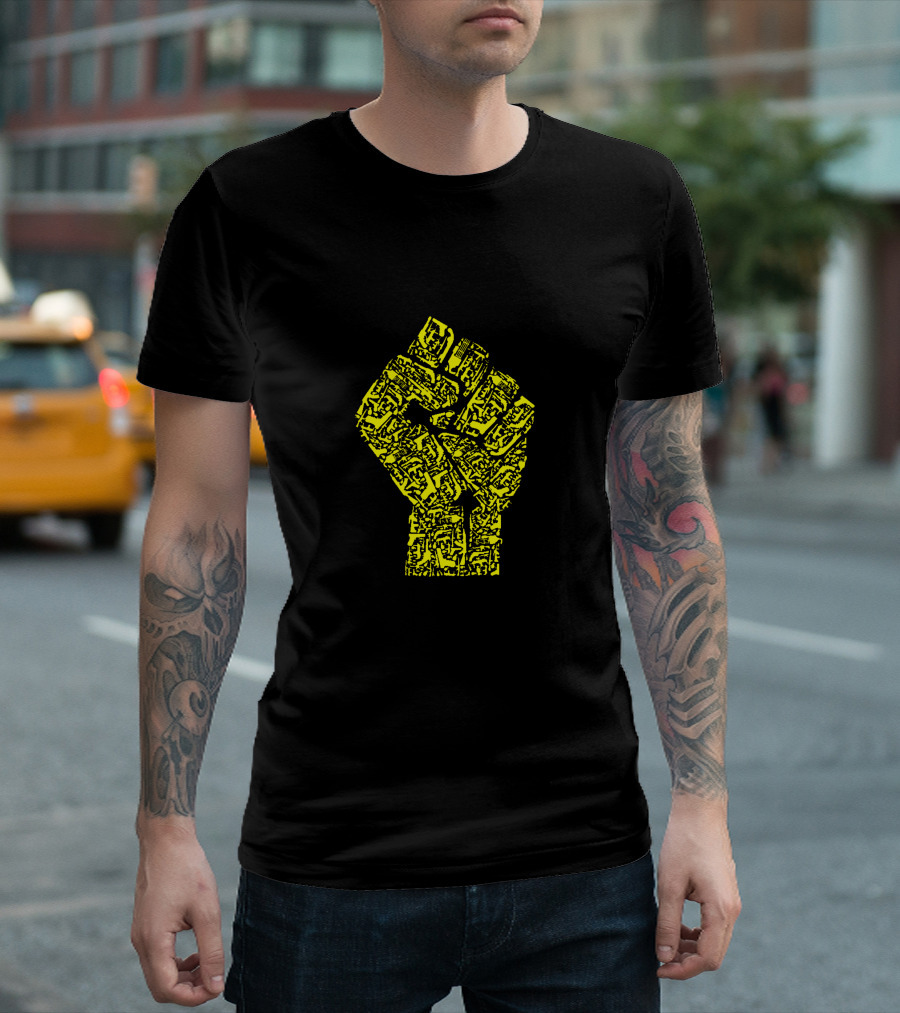 The Revolution Will Not Be Televised Yellow Raised Fist T-Shirt