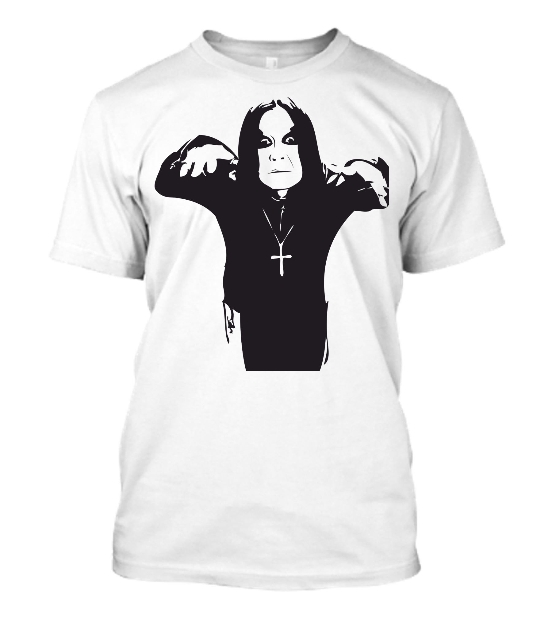 ACWct5IF7m Cross Necklace Shadow Figure T-Shirt