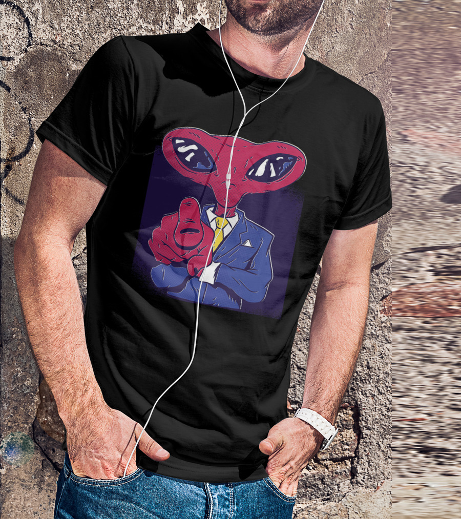 Alien Boss In Suit Pointing T-Shirt