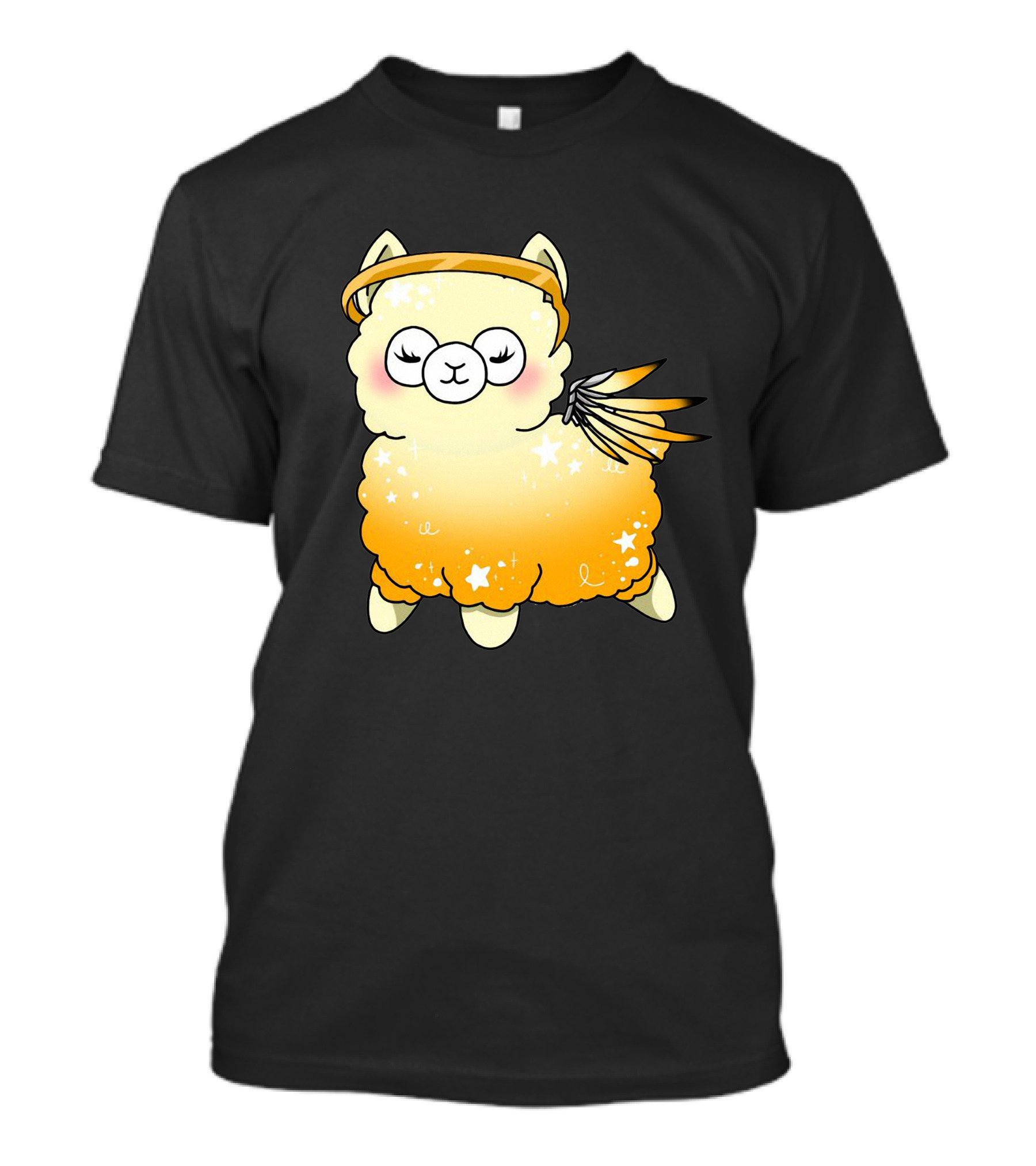 Alpaca Mercy Angel Halo Wings Stars T-Shirt