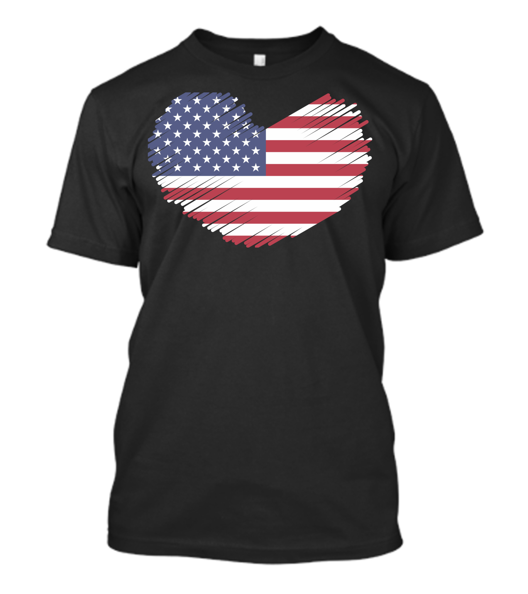 American Love Heart With USA Flag T-Shirt