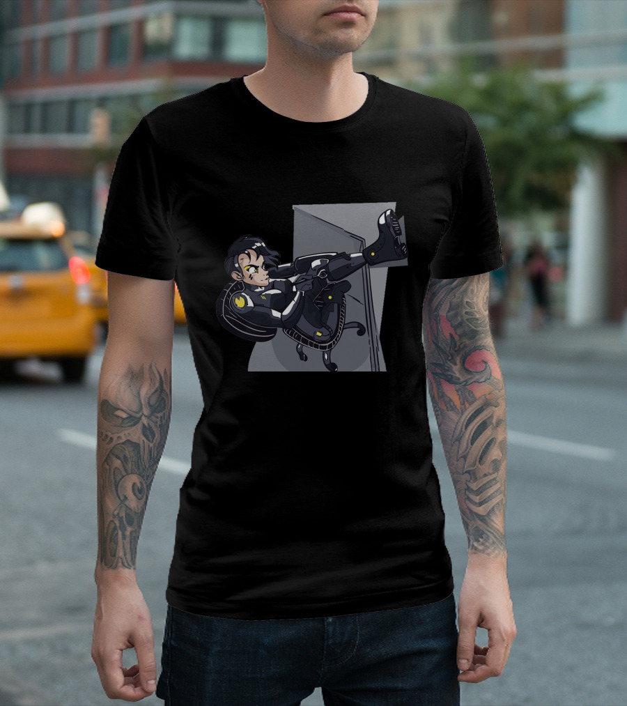 Android Futuristic Spy Action Character T-Shirt