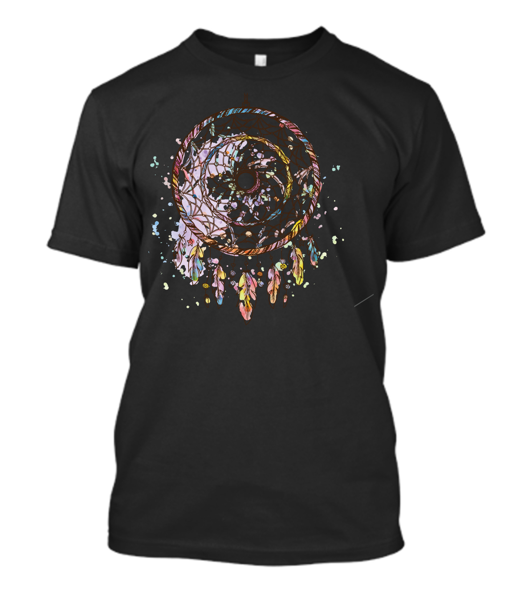 Dreamcatcher With Colorful Feathers And Beaded Web T-Shirt