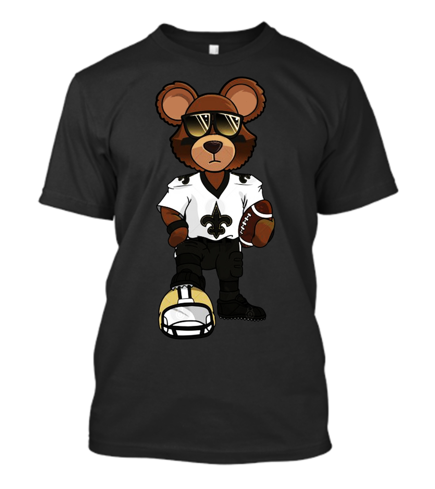 Awesome Nola Bear Football Fleur-de-Lis Jersey T-Shirt